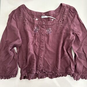 Kimchi Blue by UO Boho Crop Top Small